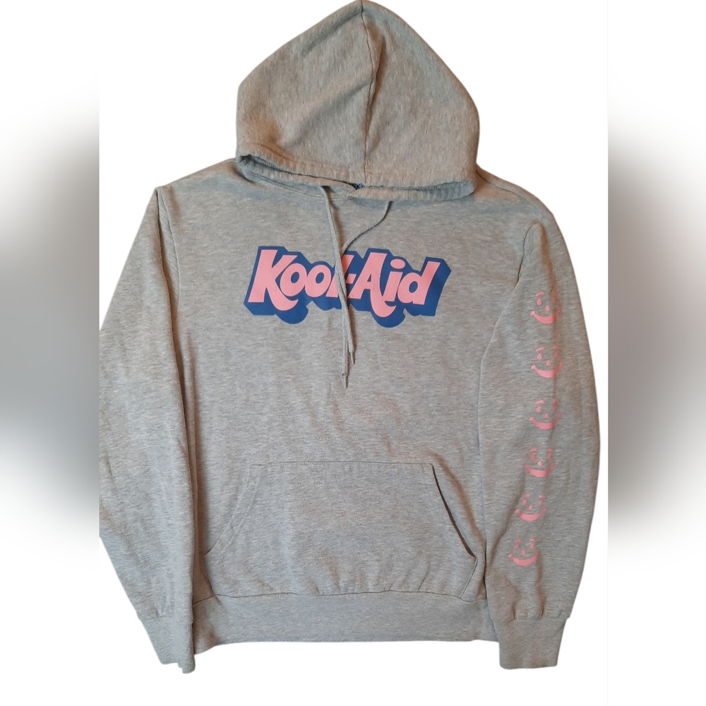 Kool-Aid Sweatshirt Womans Small Gray Sharkleberry Fin 90s Beach Nautical